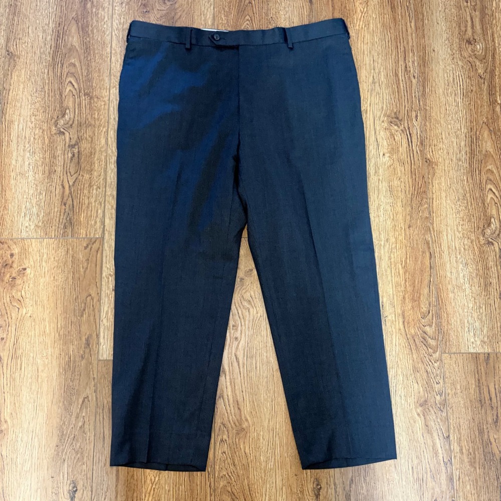 Samuelsohn Performance Mens 40x27 Charcoal Gray Super 120s Wool Dress Pants VTG